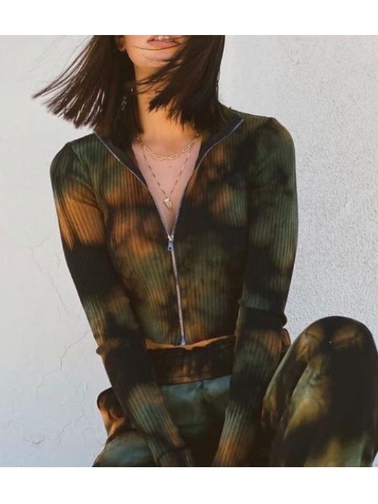 Cotton Citizen Tops - NWT Cotton Citizen Ibiza Turtleneck Ribbed Crop Top in Green Desert Mirage Sz XS